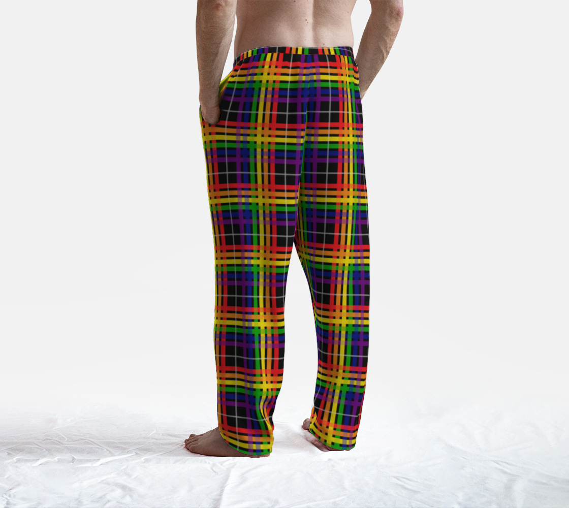 Rainbow/Black Tartan Plaid Lounge Pants