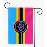 Polyamour - V4 - Drapeaux de cour et de jardin pansexuels | Simple ou double face | 2 tailles