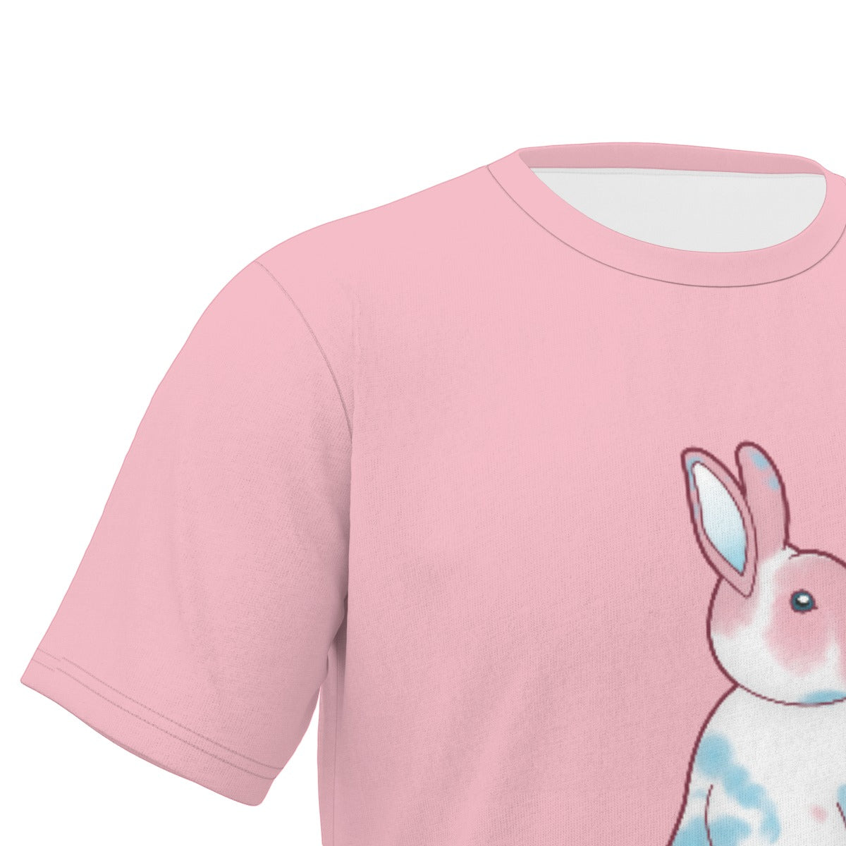 Transgender Nosy Neighbour Bunny with Pink Background Relaxed Fit O-Neck T-Shirt