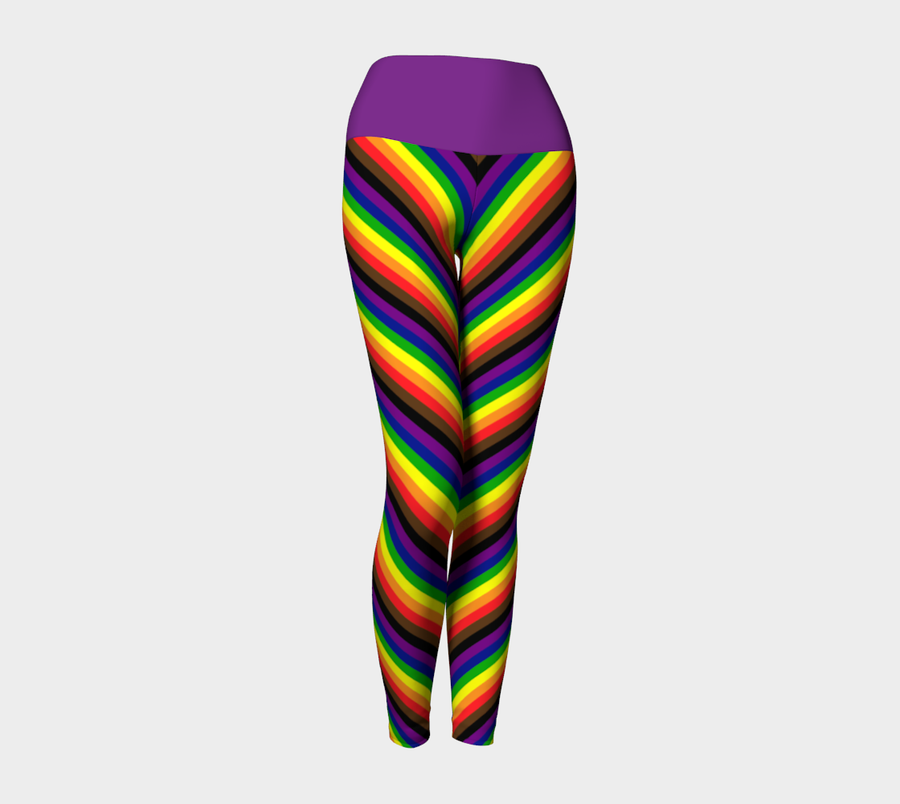 Philly Rainbow Striped Yoga Leggings
