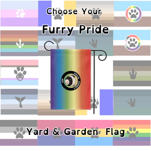 Choose Your Furry Pride Yard and Garden Flags | Single Or Double-Sided | 2 Sizes | Choose Your Base Flag AND Your Paw Print