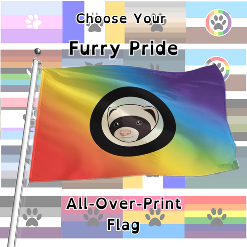 Choose Your Furry Pride Flags | 5 Sizes | All-Over Print Flag | Choose Your Base Flag AND Your Paw Print