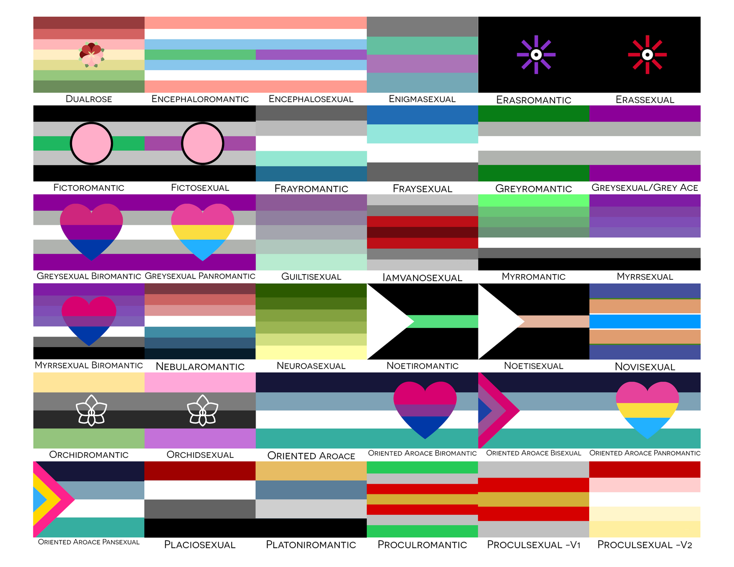 Aroace Spectrum Pride Drapeaux de main/de bureau | Choisissez votre drapeau | Double face