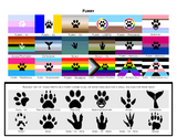 Furry Flag Stickers - Waving | (Waterproof Vinyl)