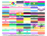 Romantic and sexual orientation pride flags, page 3 of 4: Pearlian, Pluralqueer V1, Plutaric V2, Polyromantic V1, Polyromantic V2, Polysexual V1, Polysexual V2, Pomoromantic, Pomosexual, Psycheromantic, Psychesexual, Queer V1, Queer V2, Queerotic, Questioning V1, Questioning V2, Quinic, Rabiosexual, Sapphic V1, Sapphic V2, Sapphic Lesbian, Saturnic, Scapolitan, Singularic, Solaric, Stellaric, Systemqueer, Terraric, Tiric V1, Tiric V2, Torensexual V1, Torensexual V2, Toric V1, Toric V2 and 2 more.