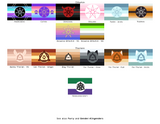 Furry Flag Stickers - Waving | (Waterproof Vinyl)