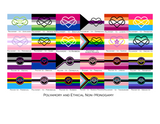 Polyamory & Relationship Styles Flag Stickers - Waving | (Waterproof Vinyl)