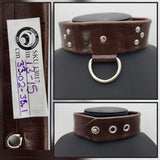 Brown collar with locking post. 13"-15"/33.02-38.1cm