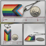 Orientation Pride Metal Dog Tag Pendant Necklace | Choose Your Flag | Choose Your Chain or Cord