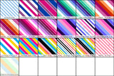 6x5 grid showing samples of stripesbased on different sexual and romantic orientation flags. For more descriptions, feel free to contact us.