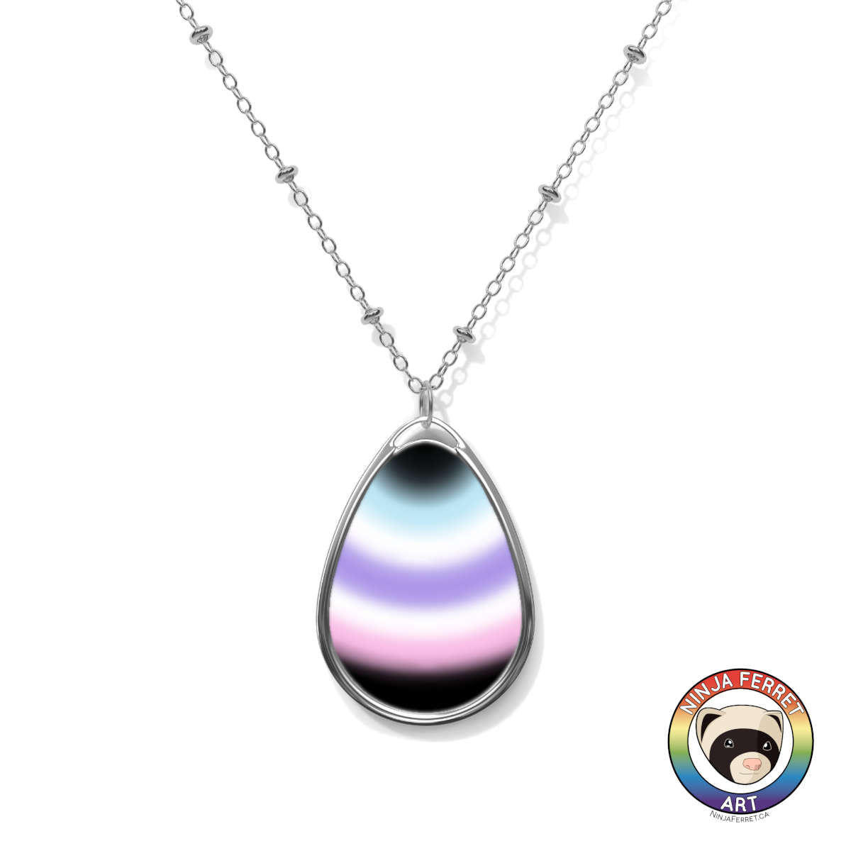 Collar ovalado degradado de género | Elige tu combinación de colores de bandera del orgullo de género