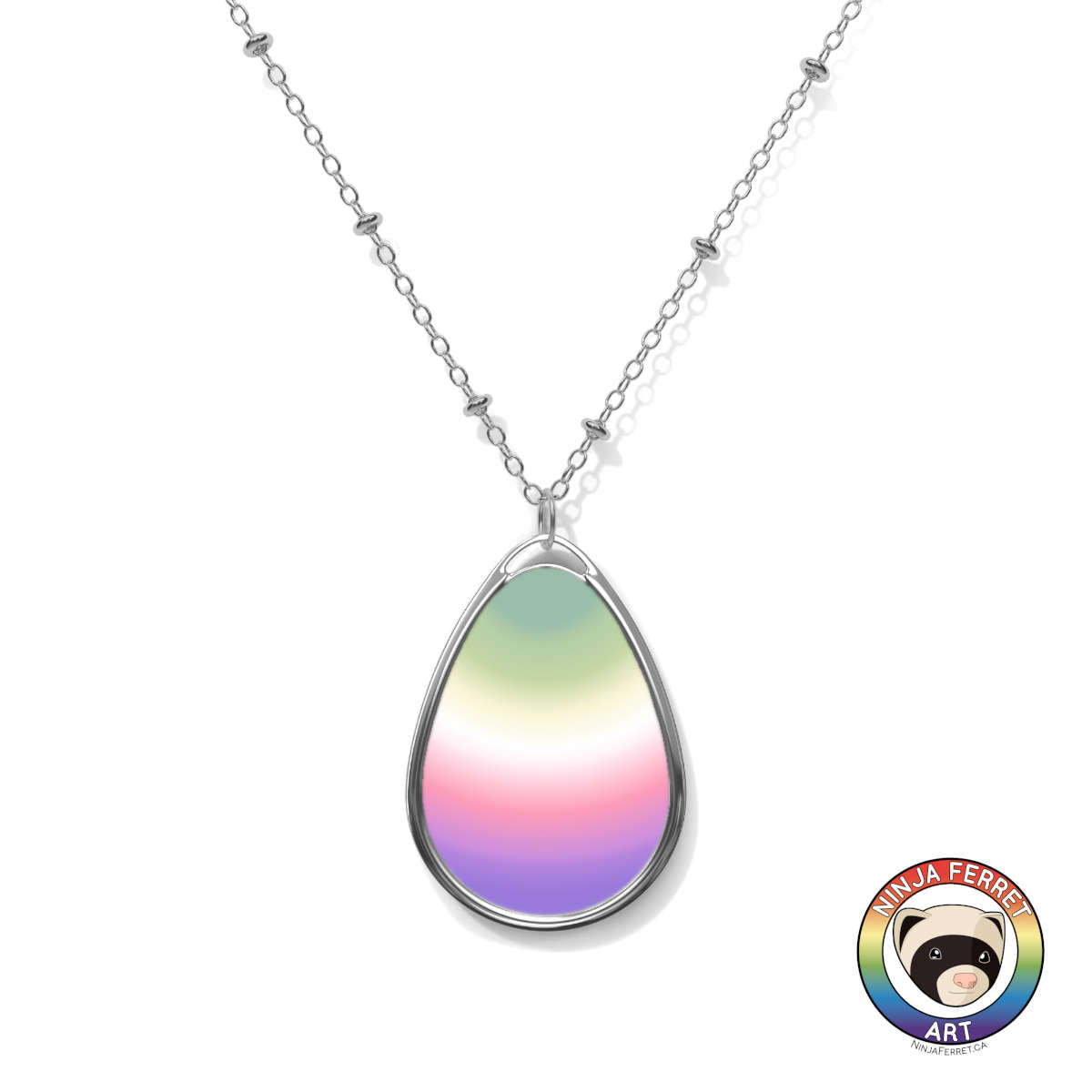 Collar ovalado degradado de género | Elige tu combinación de colores de bandera del orgullo de género