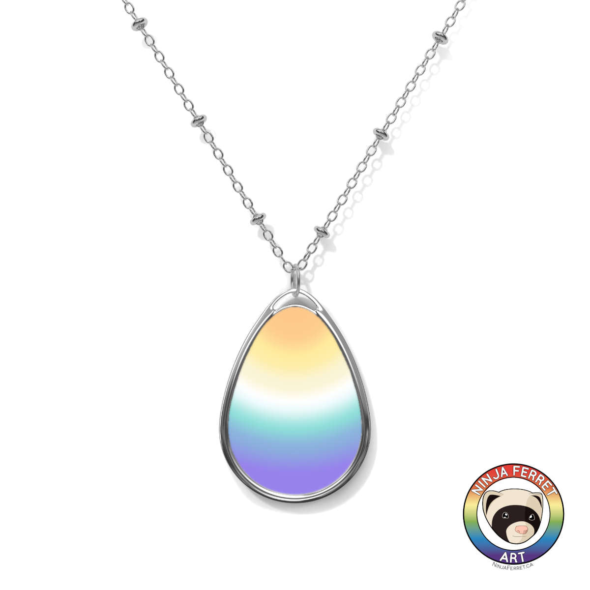 Collar ovalado degradado de género | Elige tu combinación de colores de bandera del orgullo de género