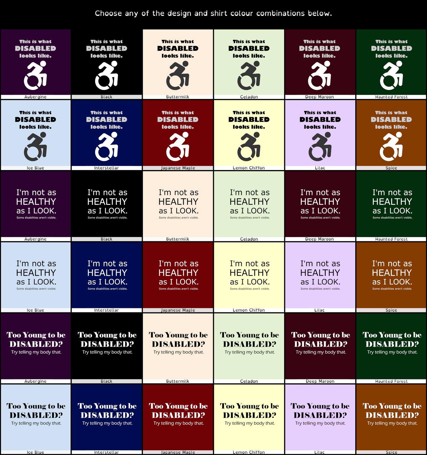 Disability Phrases and Symbols Fitted Pullover Hoodie | Choose Your Design and Colourway