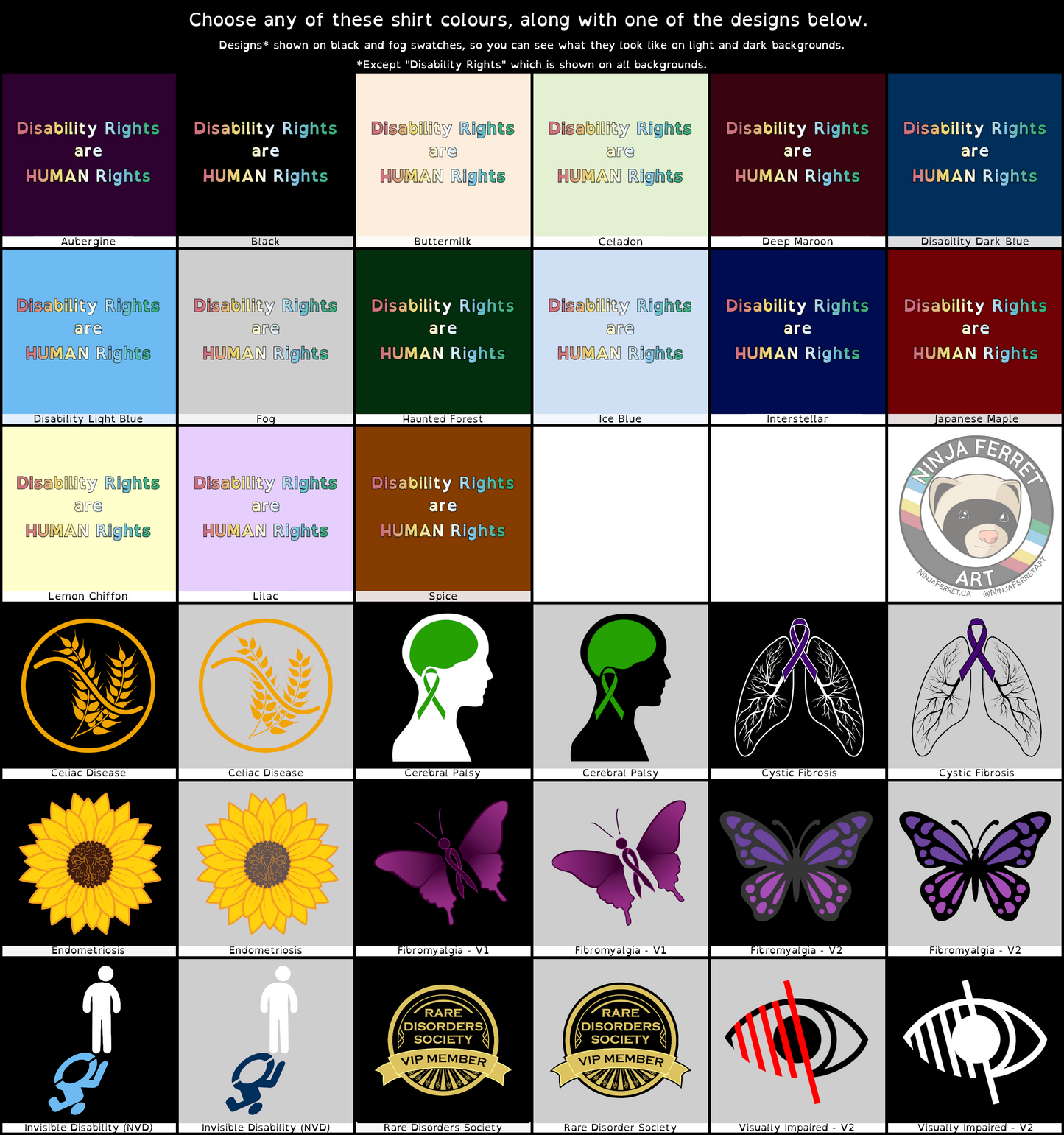 Disability Phrases and Symbols Fitted Pullover Hoodie | Choose Your Design and Colourway