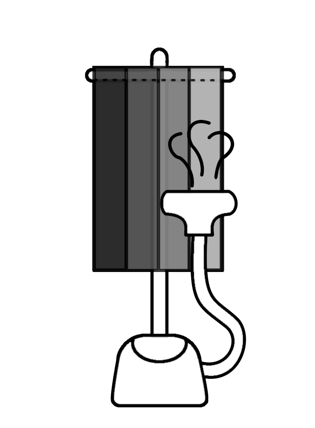 Drawing of a clothing steamer