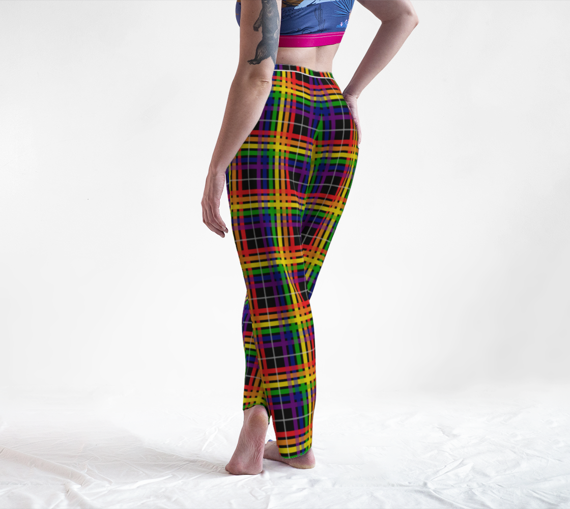 Rainbow/Black Tartan Plaid Lounge Pants