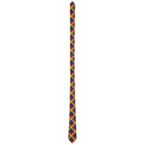 Rainbow/DeepMaroon Tartan Plaid Neck Tie