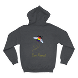 Sweats à capuche Bumblebee Pride Pun (sans fermeture éclair/pull) – DESIGN arrière | Choisissez votre drapeau et votre jeu de mots | Sweat à capuche pull bourdon | LGBTQIA