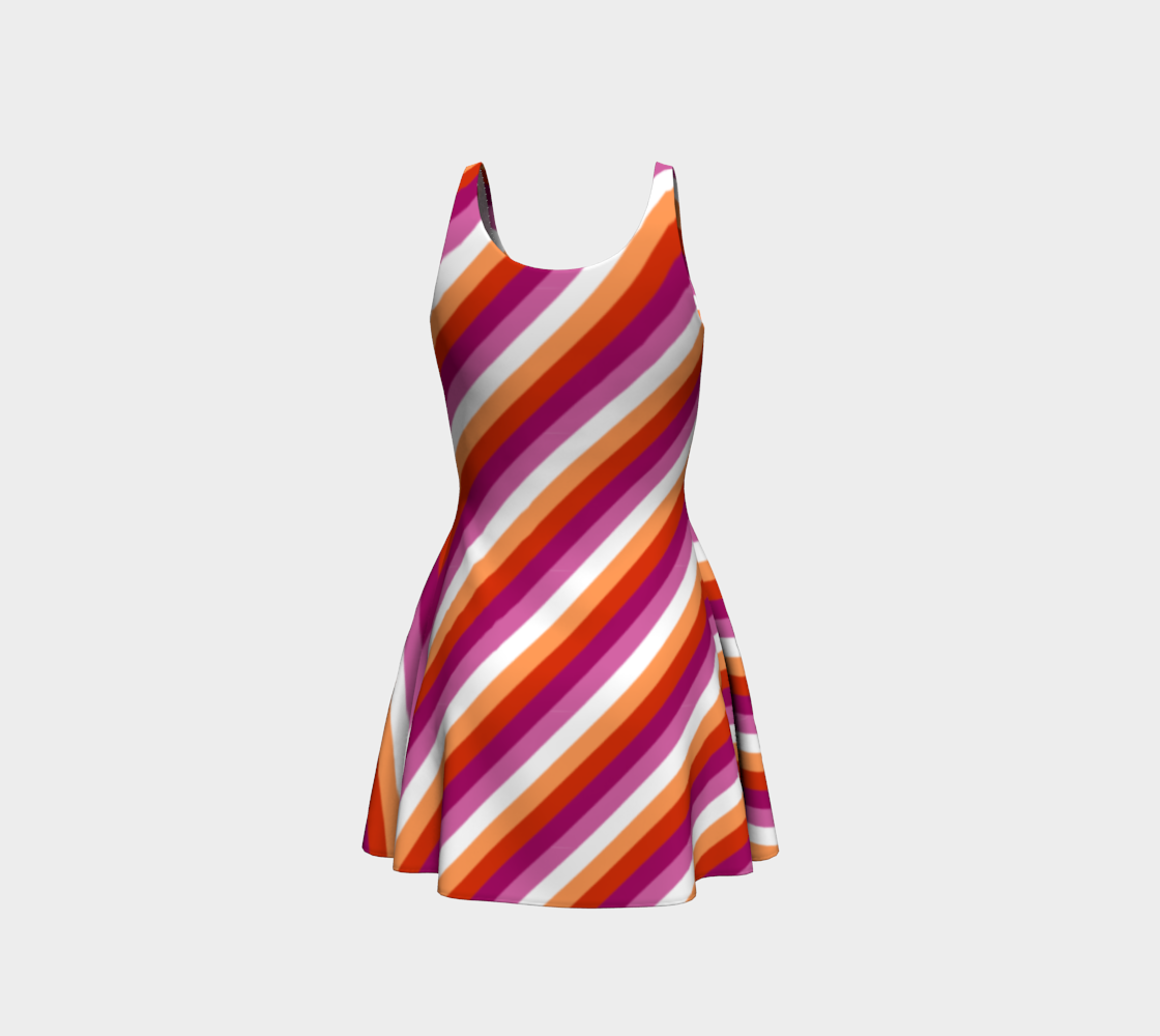 Lesbiana - Vestido acampanado a rayas V1