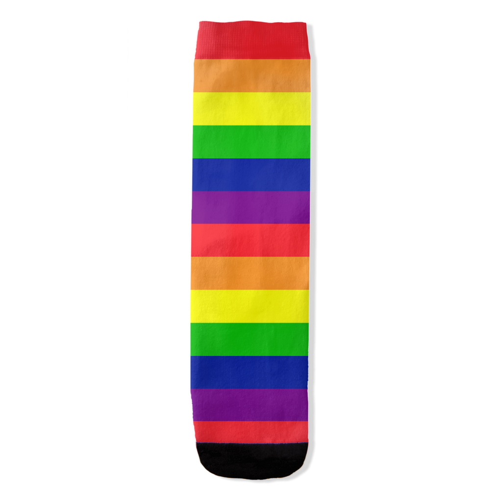 Rainbow Pride Horizontal Striped All-Over Print Socks