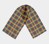 Rainbow and Black Plaid Long Scarf