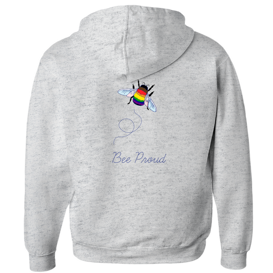 Sweats à capuche zippés Bumblebee Pride Pun - DESIGN ARRIÈRE | Choisissez votre drapeau et votre jeu de mots | Sweat à capuche bourdon | LGBTQIA