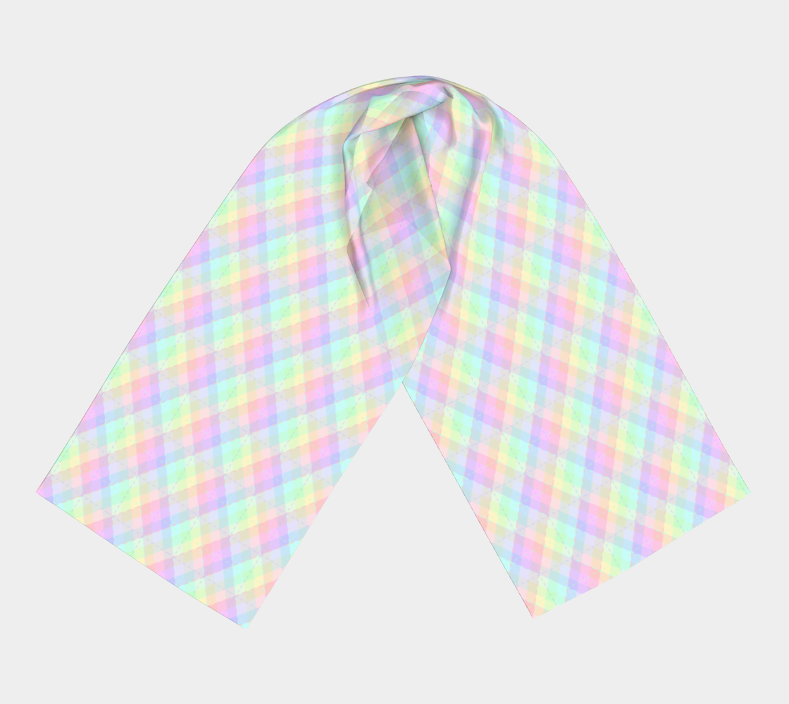 Pastel Rainbow Argyle Long Scarf