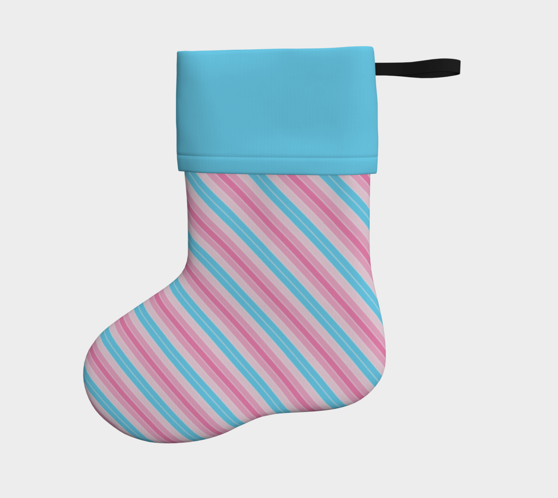 Transfeminine Striped Holiday Stocking