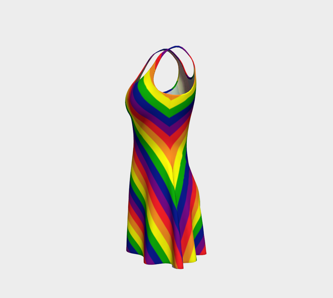 Rainbow Striped Flare Dress