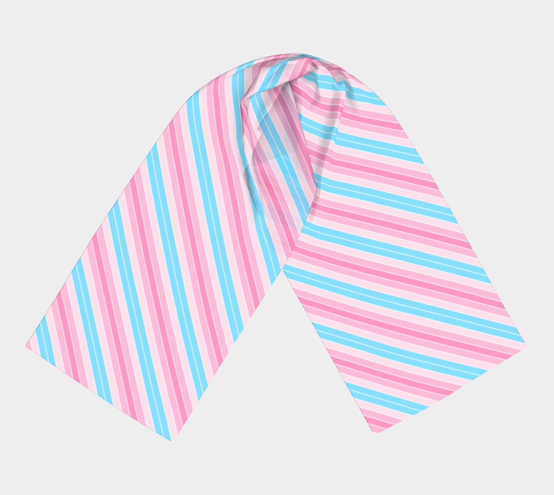 Transfeminine Candy Striped Long Scarf