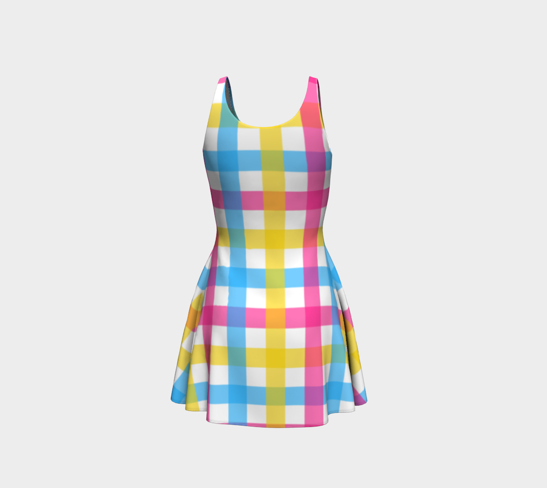 Vestido acampanado extragrande de cuadros pansexual