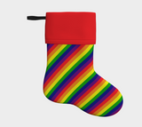 Rainbow Striped Holiday Stocking