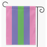 Drapeaux de cour et de jardin Trigender | Simple ou double face | 2 tailles | Identité et expression de genre