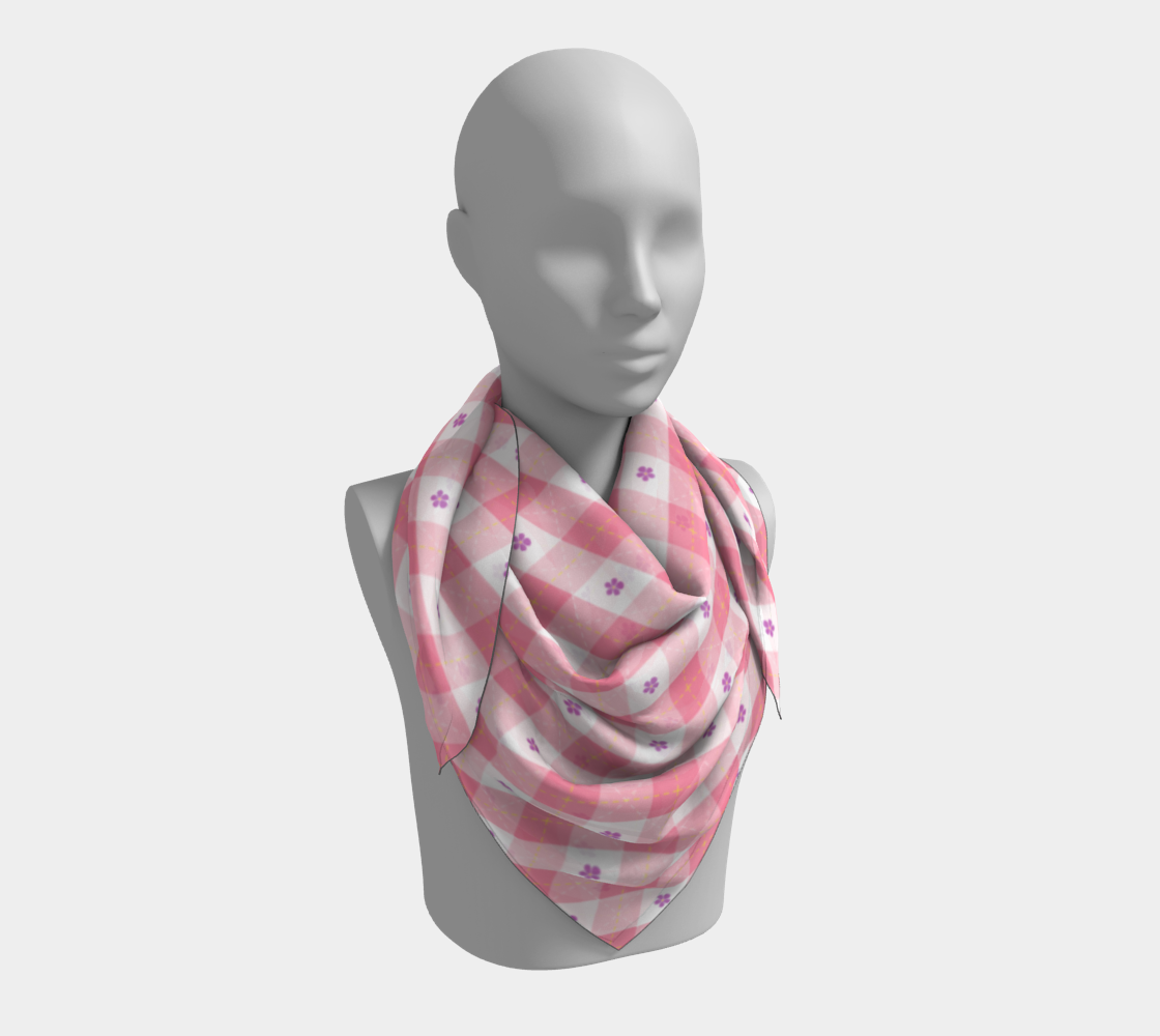 Sapphic Floral Argyle Square Scarf