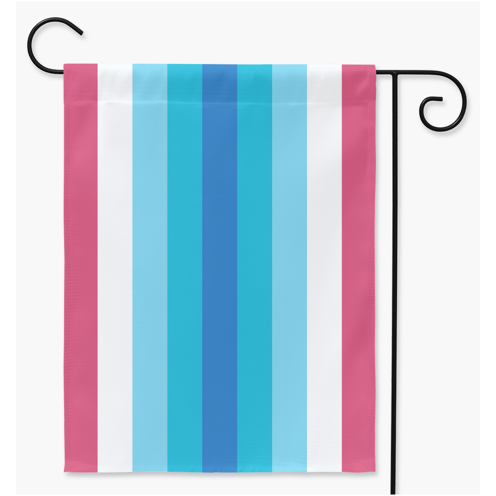 Transmasculin - V2 Drapeaux de cour et de jardin | Simple ou double face | 2 tailles | Identité et expression de genre
