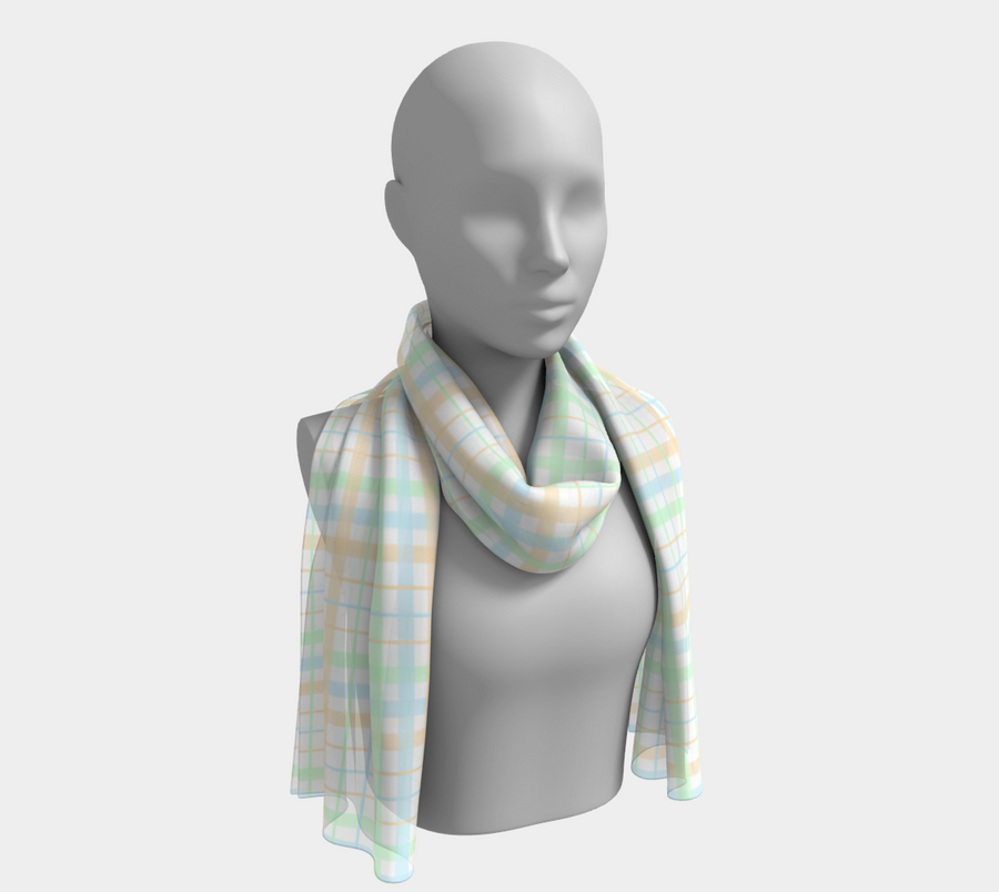 Unlabeled Orientation Plaid Long Scarf