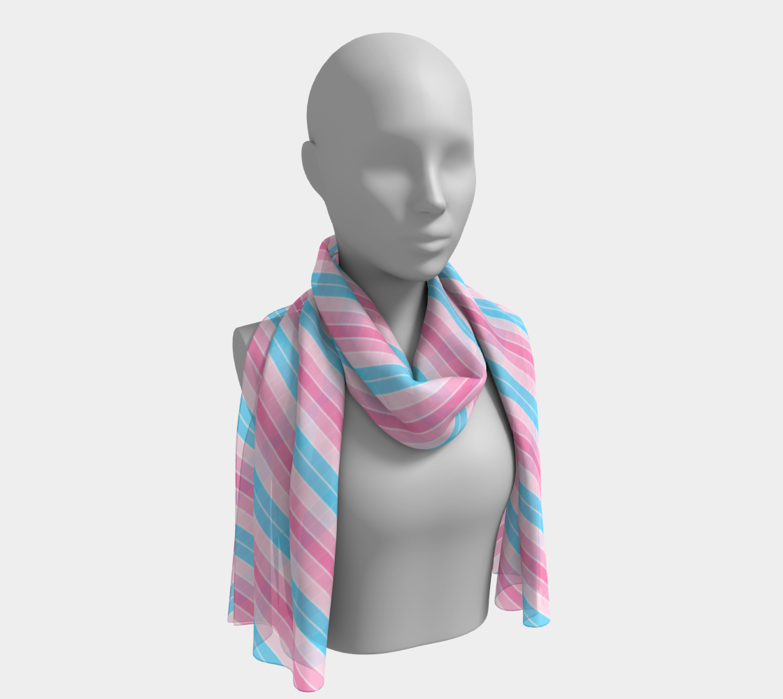 Transfeminine Candy Striped Long Scarf