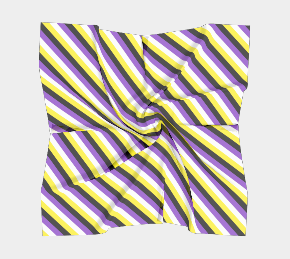 Nonbinary Striped Square Scarf