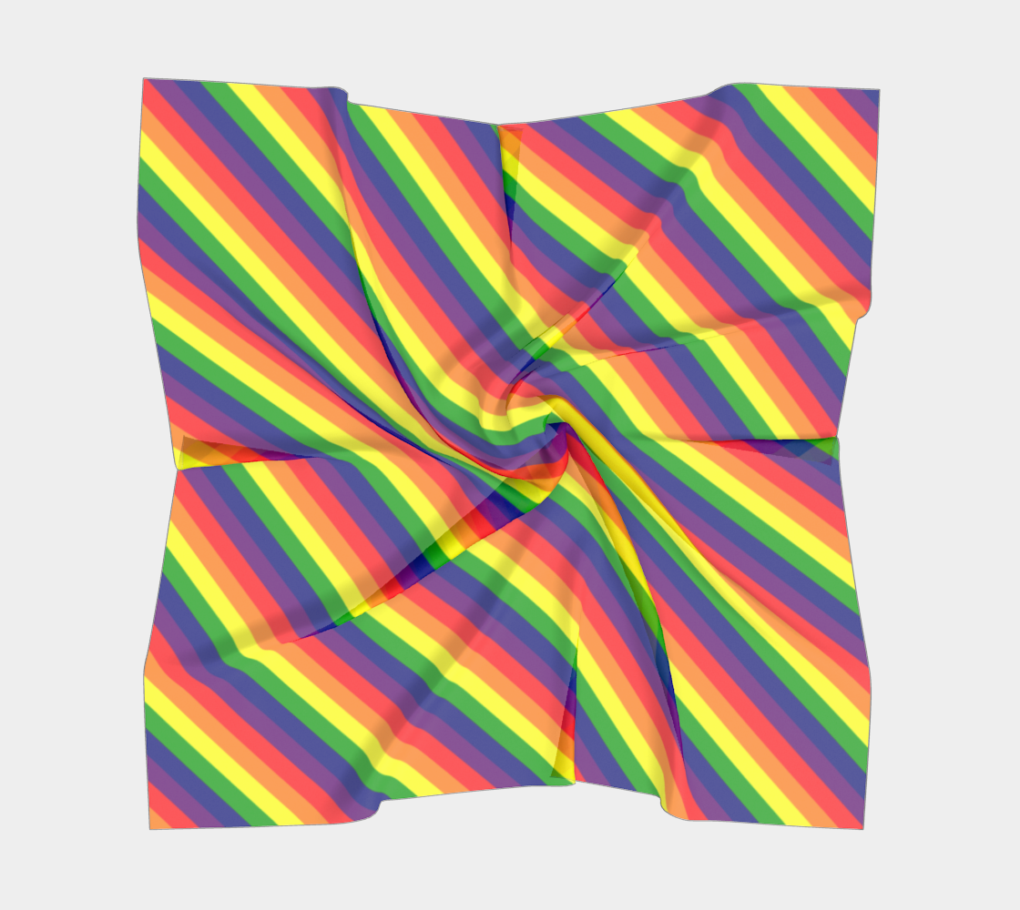 Rainbow Striped Square Scarf