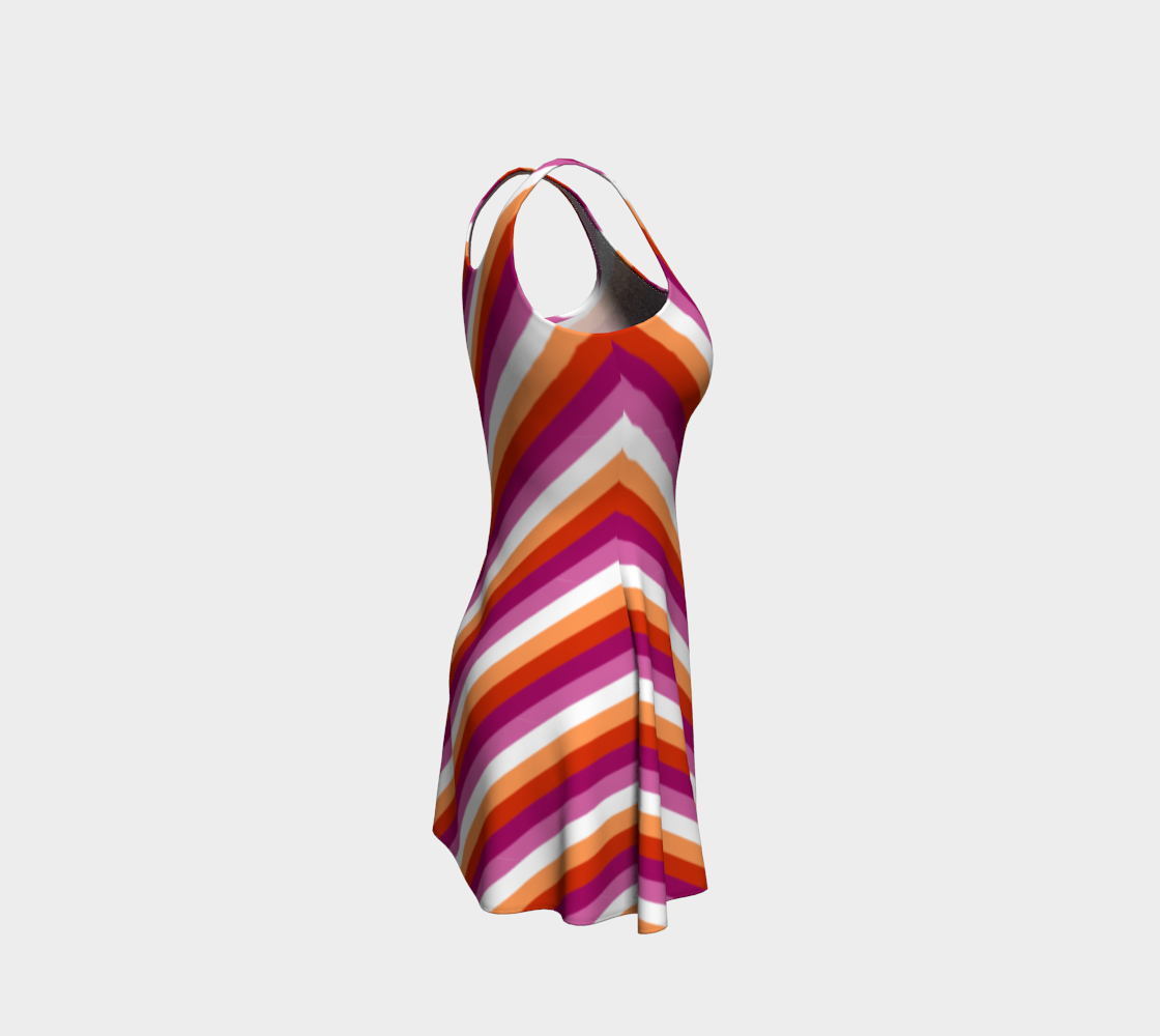 Lesbiana - Vestido acampanado a rayas V1