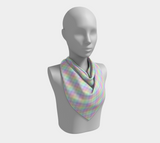 Pastel Rainbow Argyle Square Scarf