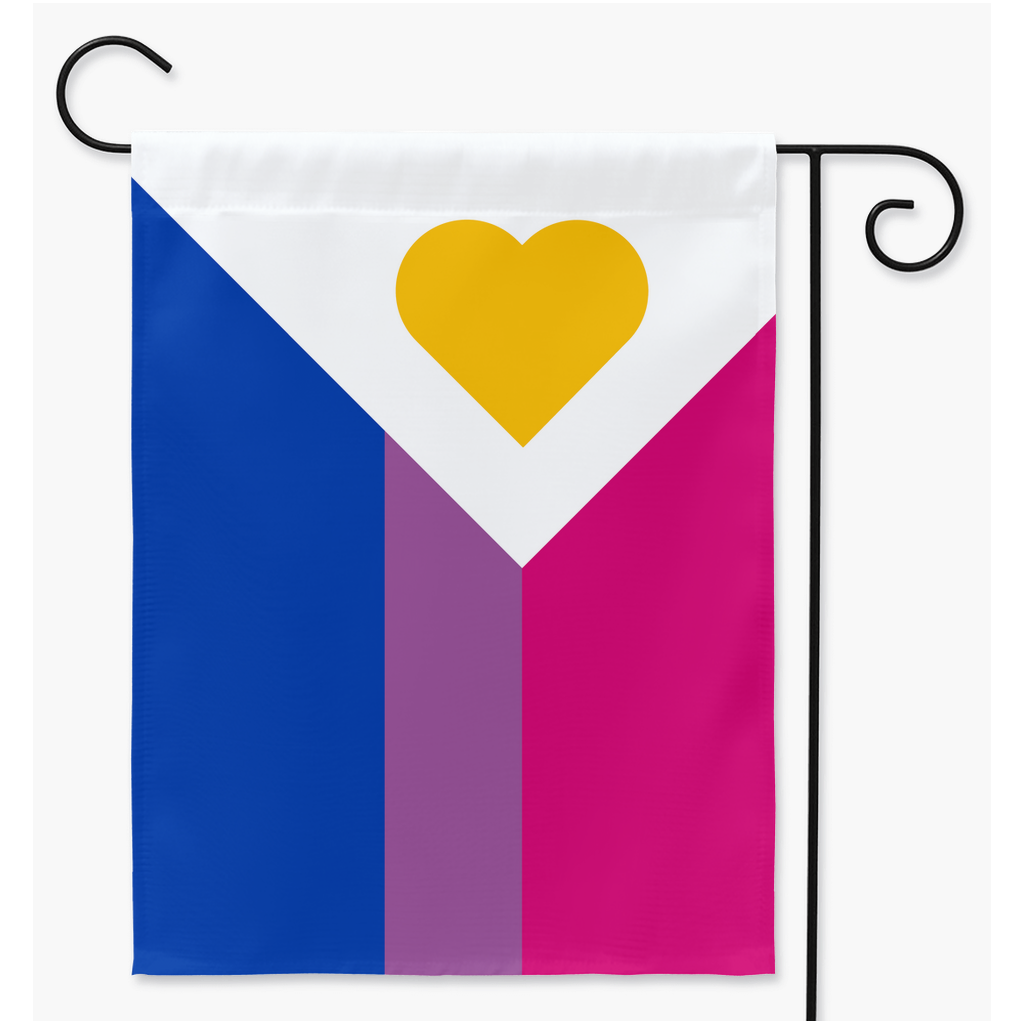 Polyamory Pride - V6 - Drapeaux bisexuels de cour et de jardin | Simple ou double face | 2 tailles
