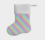 Pastel Rainbow Striped Holiday Stocking
