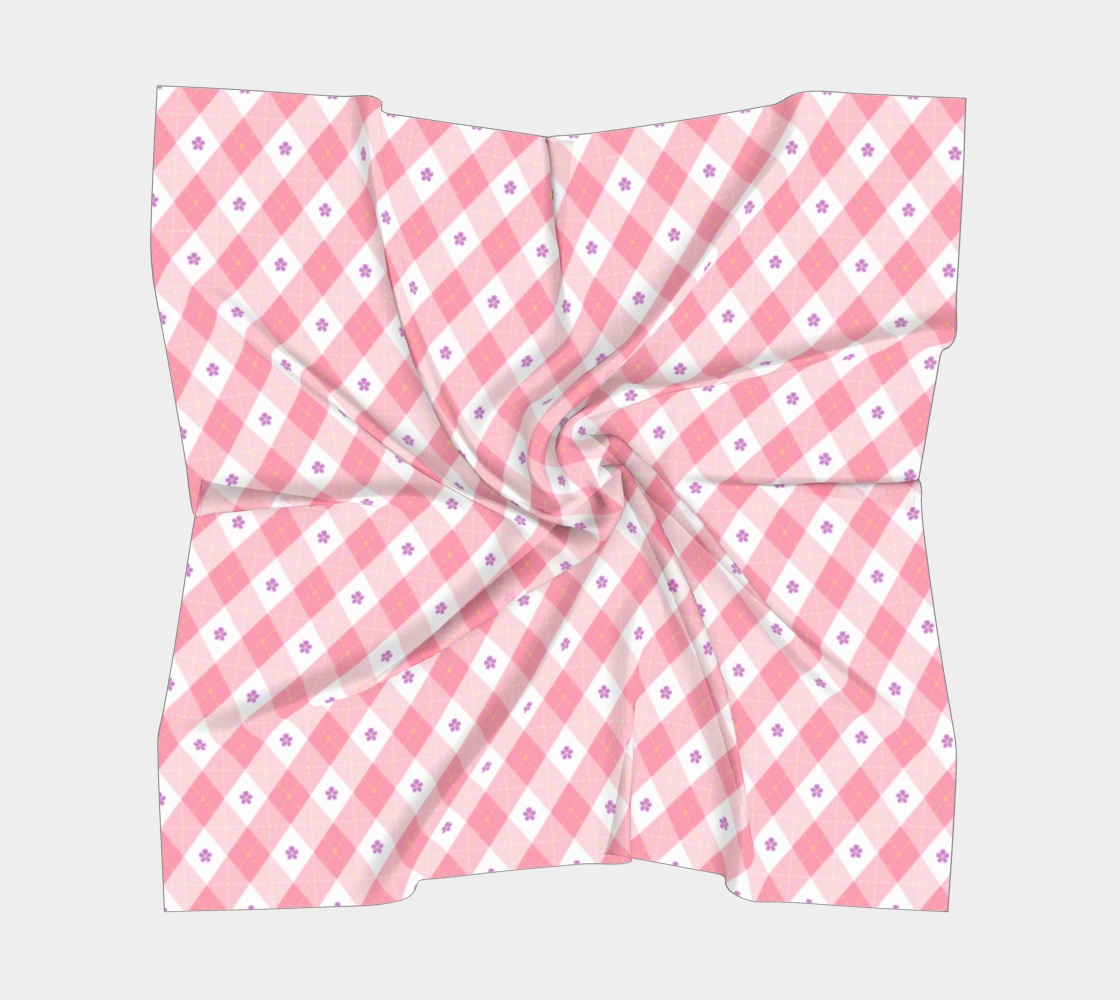 Sapphic Floral Argyle Square Scarf