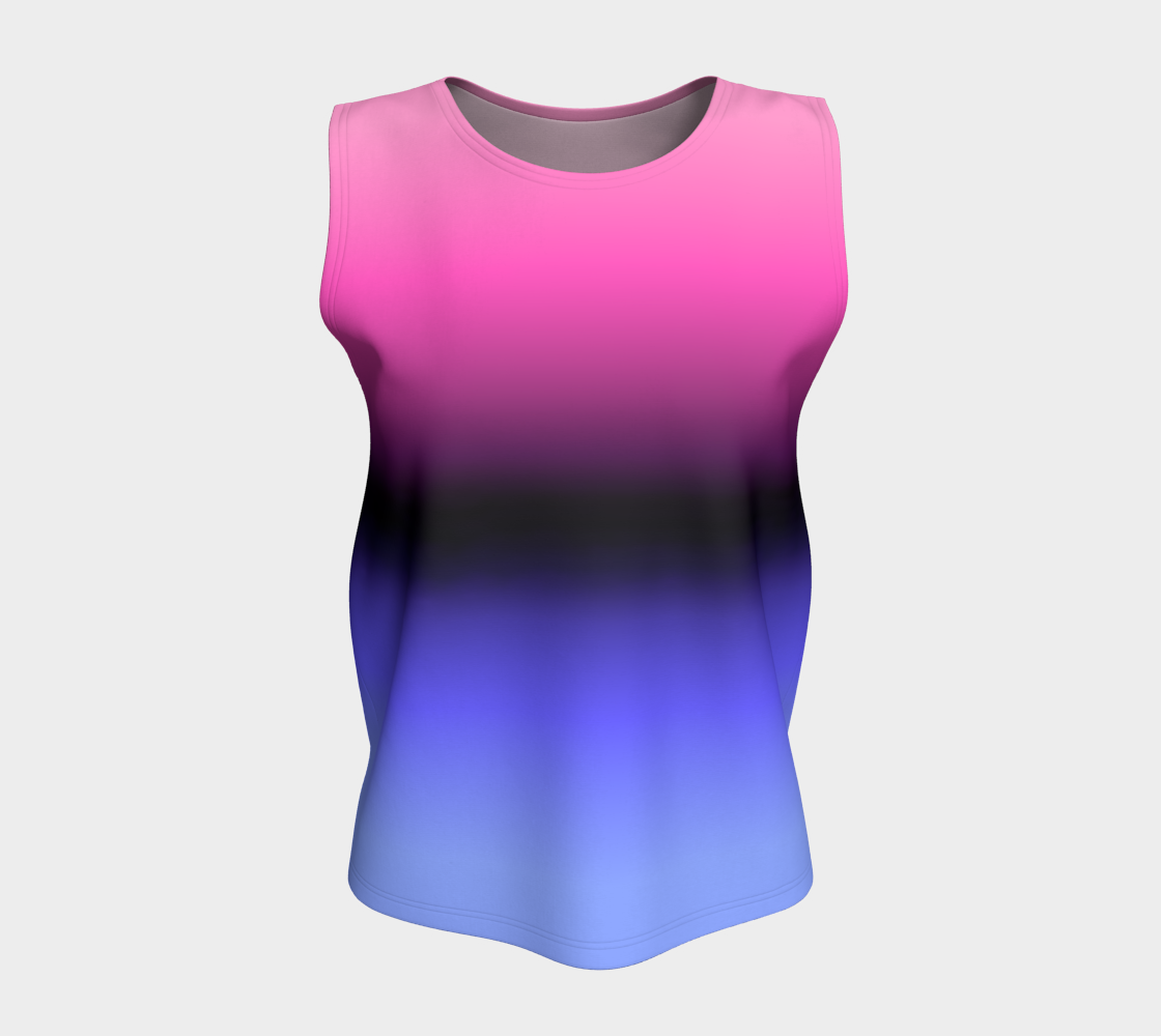 Camiseta sin mangas suelta con gradiente omnisexual (larga)