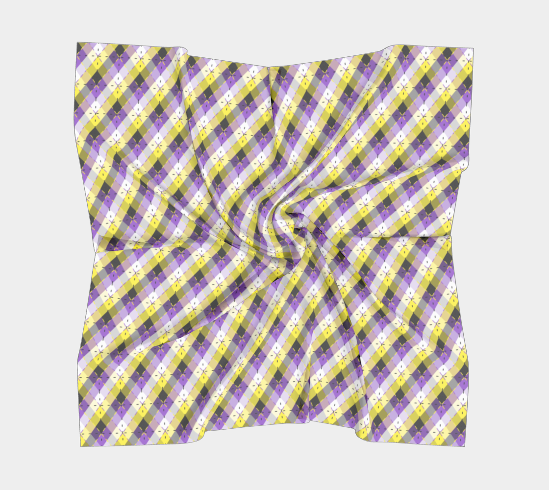 Foulard carré Argyle brillant non binaire