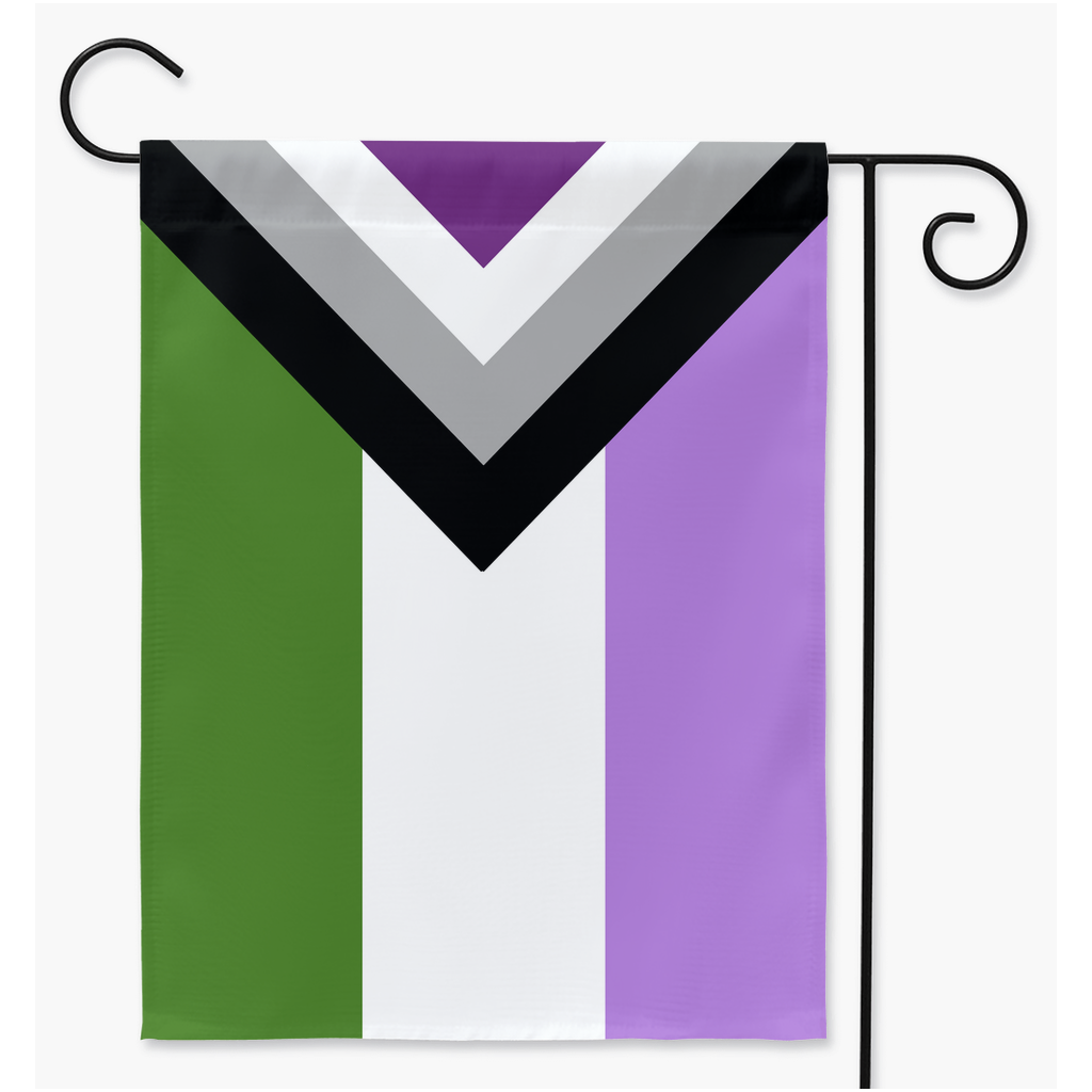 Genderqueer Asexual Yard and Garden Flags | Single Or Double-Sided | 2 Sizes