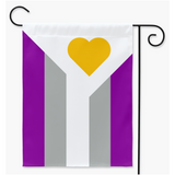 Polyamory Pride - V6 - Drapeaux de cour et de jardin Greysexual | Simple ou double face | 2 tailles