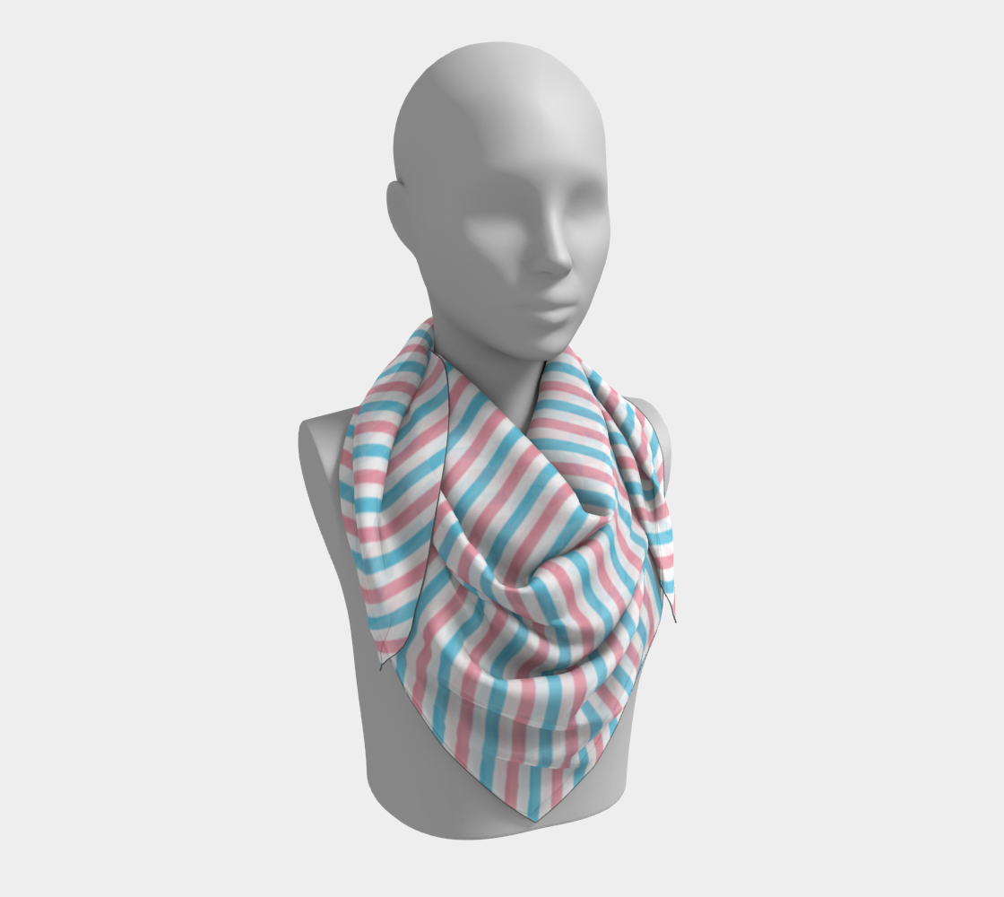 Transgender Barber Striped Square Scarf